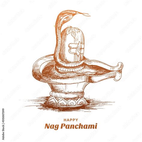 Hand draw sketch naag panchami indian festival card design Stock Vector ...