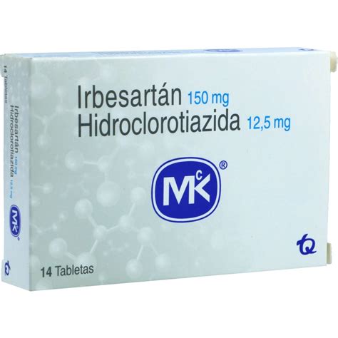 Irbesartan Hidroclorotiazida Mk 150Mg 12 5Mg Caja X 14 Tabletas Los