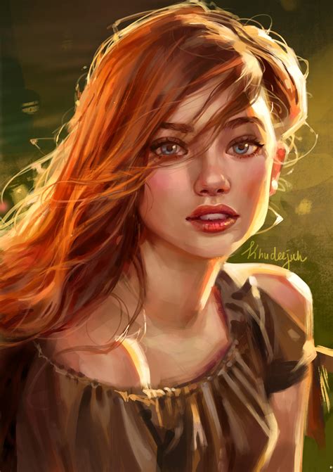 ArtStation - Girl with red hair