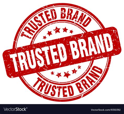 Trusted Brand Red Grunge Round Vintage Rubber Vector Image