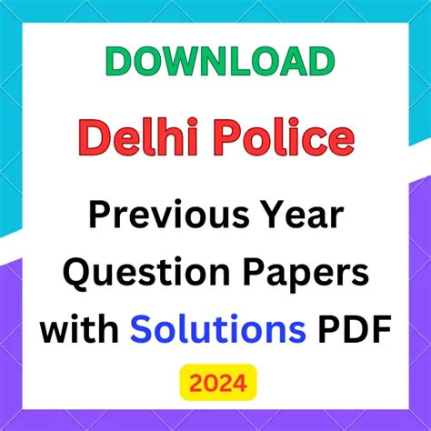 Delhi Police Constable Previous Year Paper With Solution Pdf