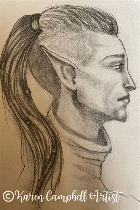 How To Draw Elf Ears In Side Profile Drawing Of A Hot Male Elf Warrior