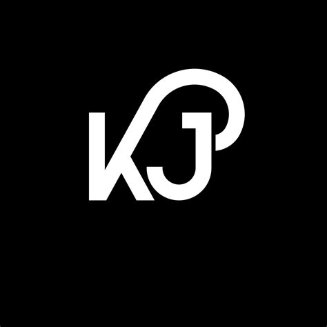 KJ letter logo design on black background. KJ creative initials letter logo concept. kj letter ...