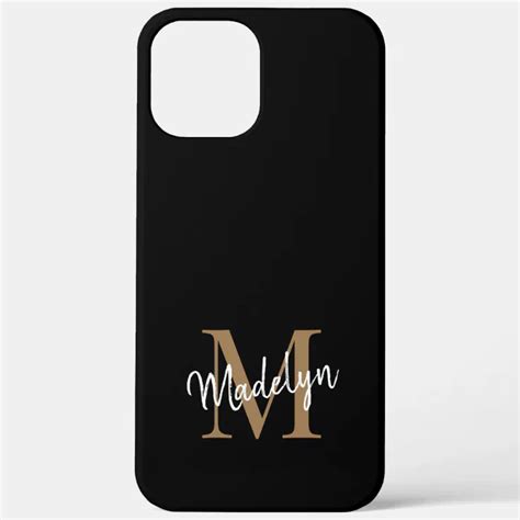 Modern Black Gold Monogram Feminine Script Name Case Mate Iphone Case