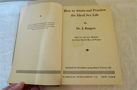 Vintage Books How To Attain And Practice The Ideal Sex Life Dr J