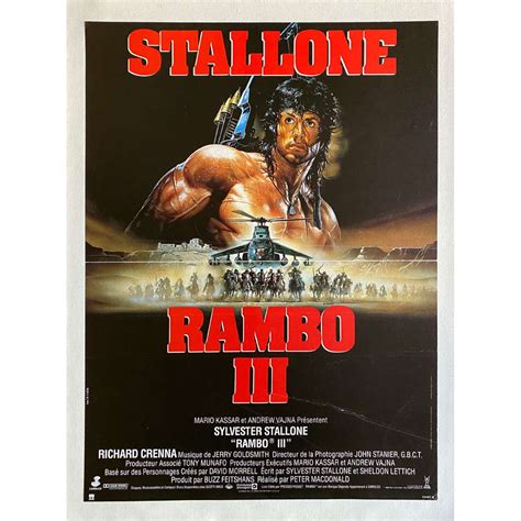 RAMBO III French Linenbacked Movie Poster - 15x21 in. - 1988