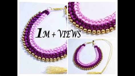 Handmade Double Colour Chocker Necklace Silk Thread Jewellery Making