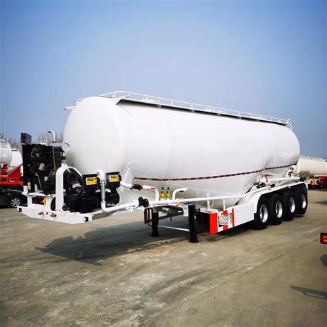 4 Axles Bulk Cement Powder Tank Trailer Dry Bulk Cement Tanker Semi