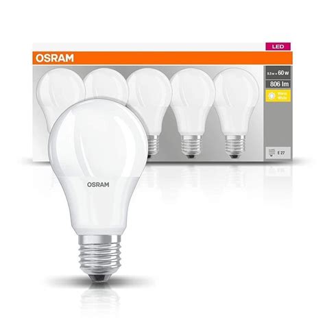 Zestaw 5x Żarówek LED OSRAM E27 8 5 W 60 W 806 lm 2700 K Osram