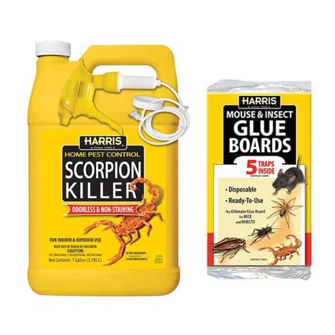 Harris 1 Gal Scorpion Killer Spray And Pest Glue Boards 5 Pack