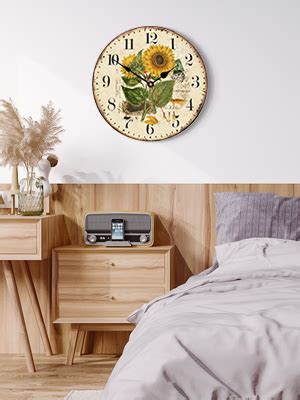 Amazon Taheat Inch Beautiful Sunflower Wall Clock Vintage