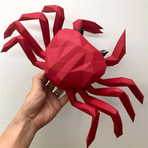 Crab Papercraft Sculpture Printable 3D Puzzle Papercraft Pdf Template