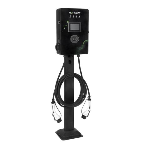 14kw 22kw Business Ac Dual Plug2 Cable Hot Sale Roadside Floor Stand 32a Car Ev Charger Type 2