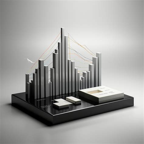 Premium Photo 3d Bar Chart Icon With Grey And White Line Chart