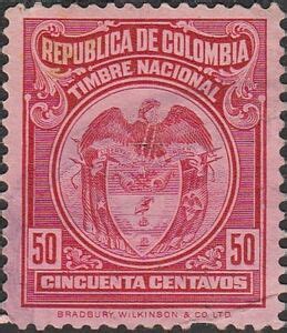 Stamp Coat Of Arms Colombia Revenue Stampscol Co