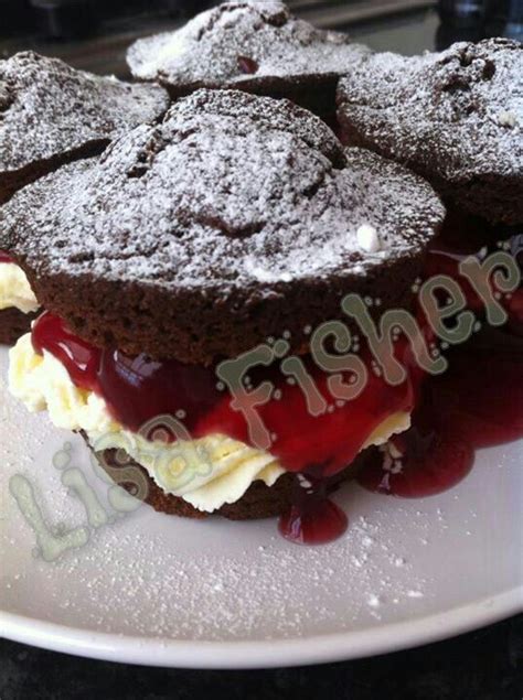 Mini Black Forest Gateaux Fresh Cream And Black Cherry Pie Filling