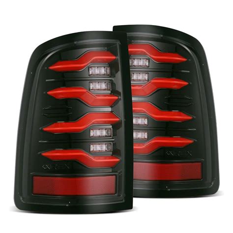 AlphaRex RAM 1500 LUXX Series LED Tail Lights Black Red Housing