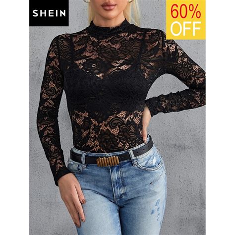 Women Bae Sheer Lace Top Without Bra Size Small Shopee Philippines