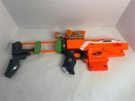 Nerf N Strike Elite Orange Stryfe Blaster Motorized W Scope Stock