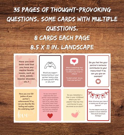 Couples Conversation Cards Conversation Cards Date Night Cards Game Print Couple Reconnect