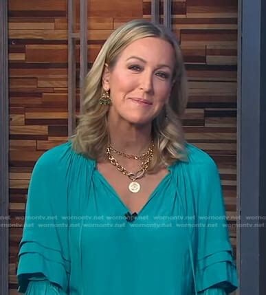 Wornontv Laras Green Tie Neck Blouse On Good Morning America Lara