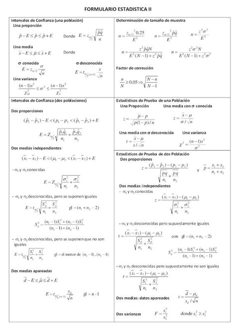 PDF Formulario 1 estadística ii 1 DOKUMEN TIPS