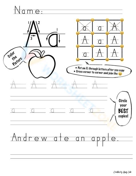 Handwriting Without Tears Letter Sentences Practice Worksheet