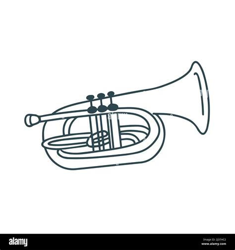 Trumpet Drawing Simple At Gladys Roy Blog