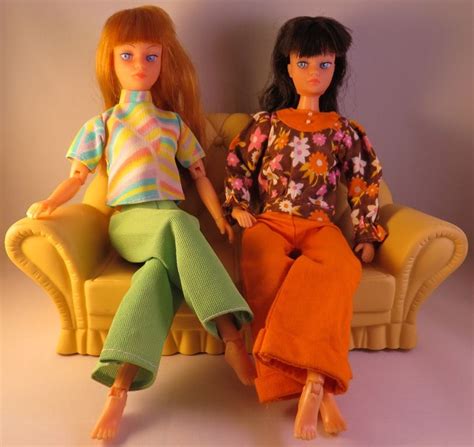 Action Girl Dolls From The S Sitting On A Sindy Doll Sofa