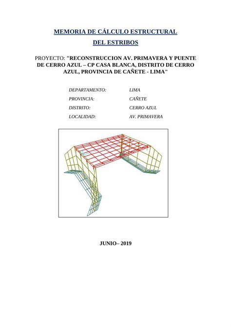 Pdf Memoria De C Lculo Estructural Del Estribos La