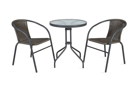 Balkong set BISTRO bord och 2 stolar D60xH70 grå Cafeset Trademax se