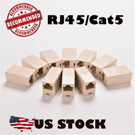 10x Rj45 Cat 5 5e Ethernet Lan Cable Joiner Coupler Connector Plug Network Parts Ebay