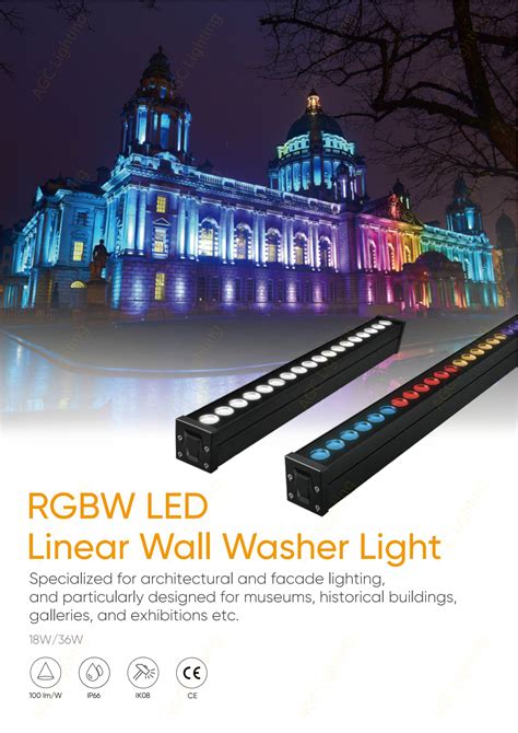 FL56 18W 36W RGBW LED Linear Wall Washer Light For Architectural And