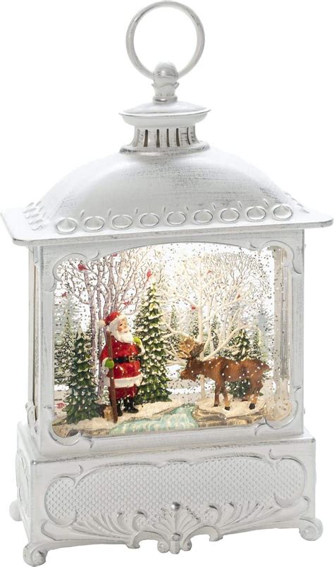 Konstsmide Water Filled Led Lantern White With Santa Moose