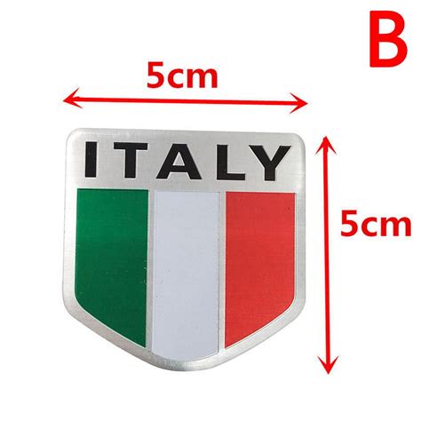 Style B Aluminum D Metal Italy Italian Flag Sticker Emblem Badge