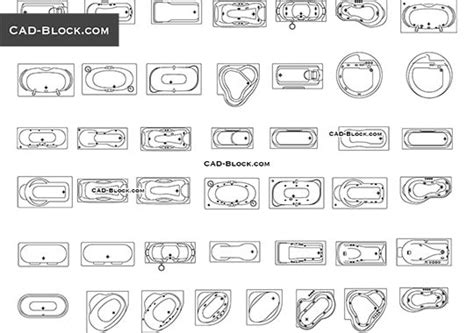 Washbasin free CAD blocks download, AutoCAD models in plan