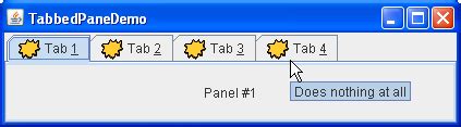 How To Use Tabbed Panes The Java Tutorials Creating A Gui With Jfc