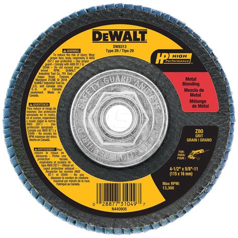 Dewalt Flap Disc Dia Grit Zirconia Alumina Type