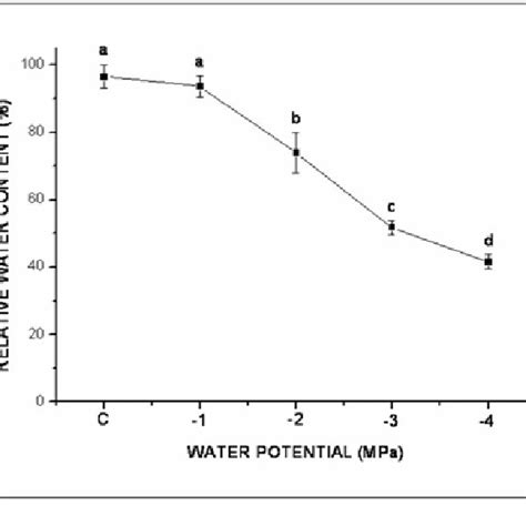 Relative Water Content Rwc In Frond Discs Of A Ceterach Subjected To Download Scientific