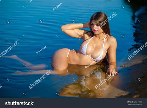 Wet Amazing Woman Bikini Beautiful Girl Stock Photo Edit Now 685211650