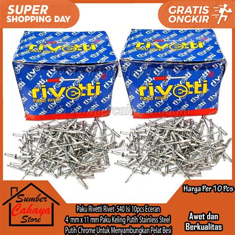 Jual Paku Rivet Rifet Ripet Rivetti Keling Eceran Isi Pcs Mm X