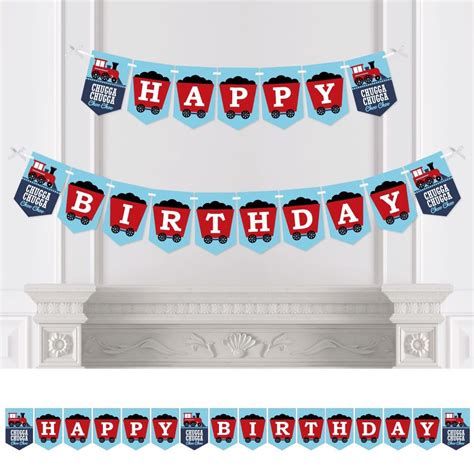 Big Dot Of Happiness Railroad Party Crossing Steam Train Birthday Party Bunting Banner Birthday