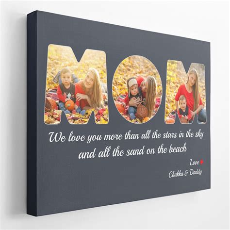 Mom Custom Photo Mom Photo Collage Personalize Canvas Photo Etsy