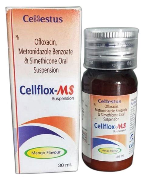 Cellestus Ofloxacin Metronidazole Benzoate Simethicone Oral Suspension