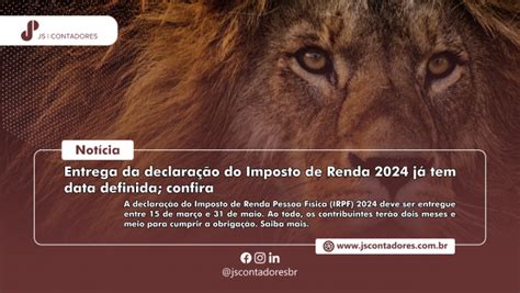 Entrega da declaração do Imposto de Renda 2024 já tem data definida