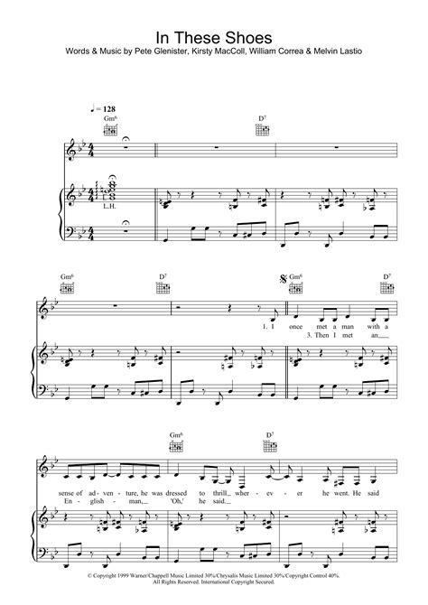 In These Shoes Sheet Music by Kirsty MacColl | Piano, Vocal & Guitar ...