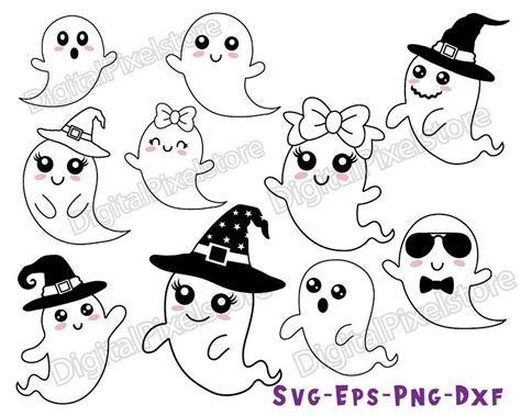 Cute Ghost Svg Bundleghost Svgghost Pngspooky Svghalloween Svg