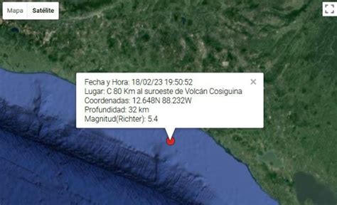 Sismo Sacude El Pac Fico Frente Al Golfo De Fonseca