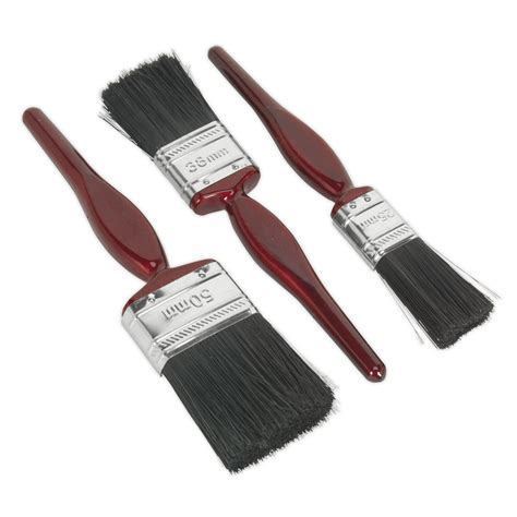 3pc Pure Bristle Paint Brush Set SPBS3 Sealey