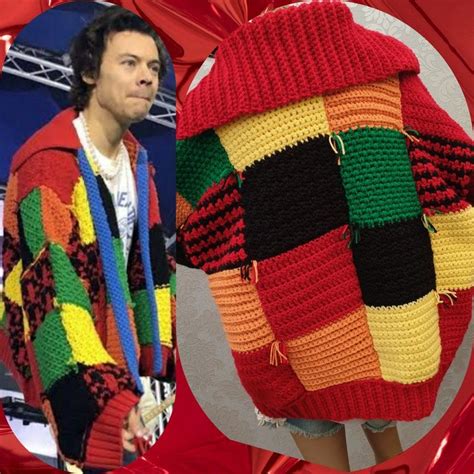 Pdf Pattern Harry Styles Cardigan Crochet Pattern Jw Anderson Etsy